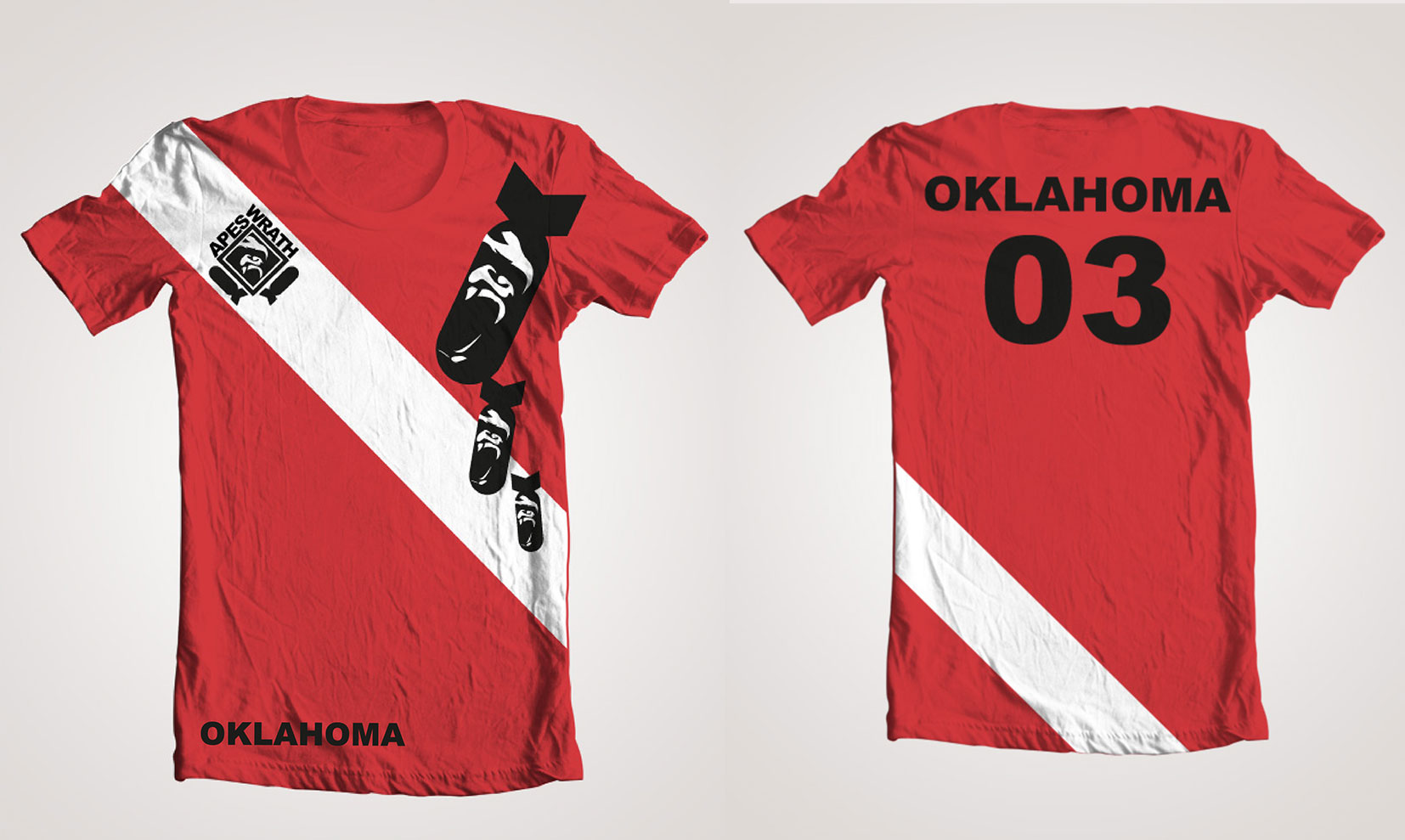 University of oklahoma ultimate frisbee team apes of wrath jersey design red