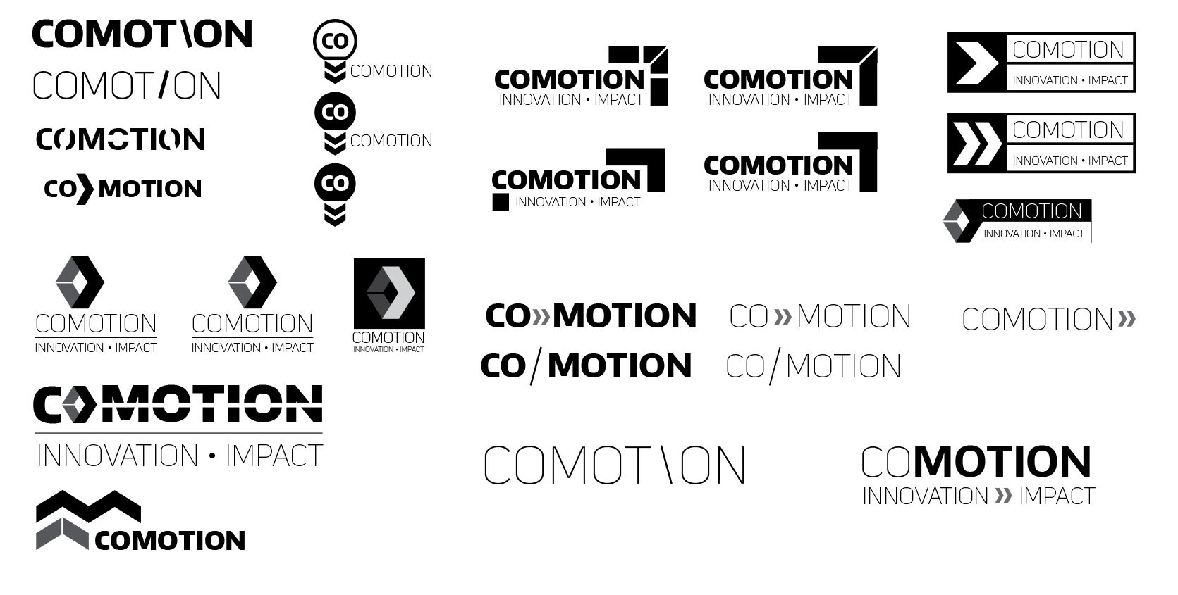 university of washington comotion logo concept sheet